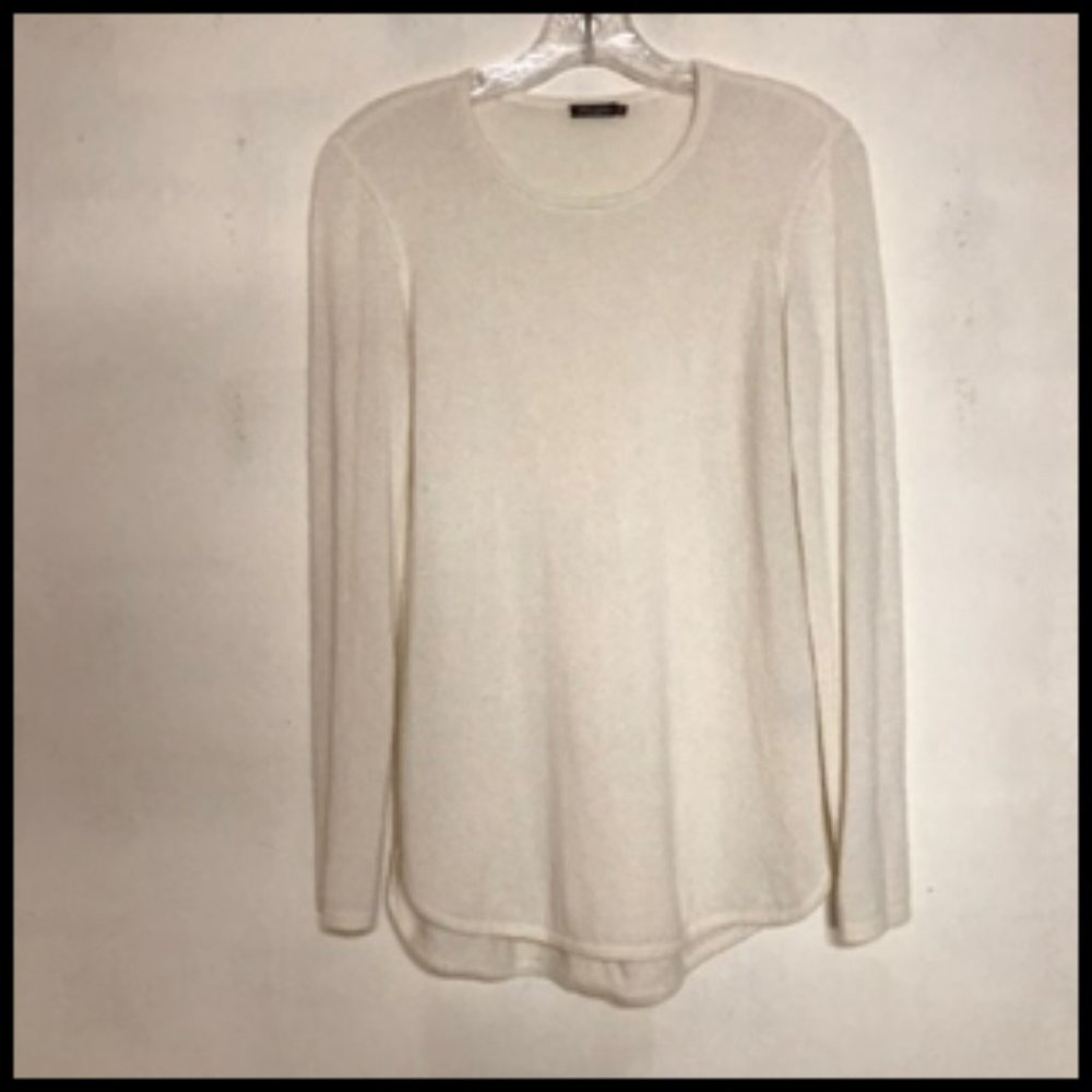 J. McLaughlin 100% Cashmere Hi Lo Hem Pullover Long Sleeve Sweater Size XS